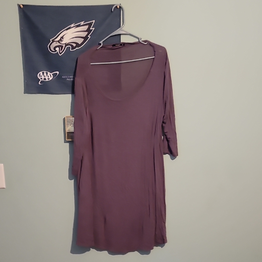 Purple Long Sleeve Dress